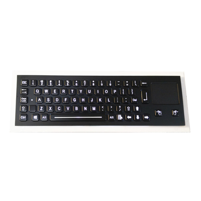 kopen Elektroplated Black Rugged Vandalproof IP65 compact achtergrondverlicht paneelmontage roestvrijstalen toetsenbord met touchpad. online manufacture